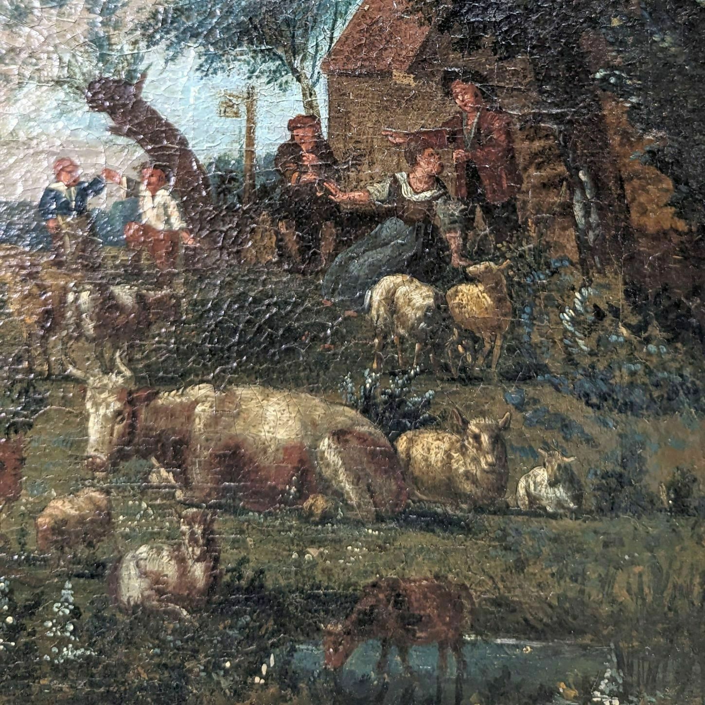 Dutch Painting 18th Century Pastoral Scene photo for sale