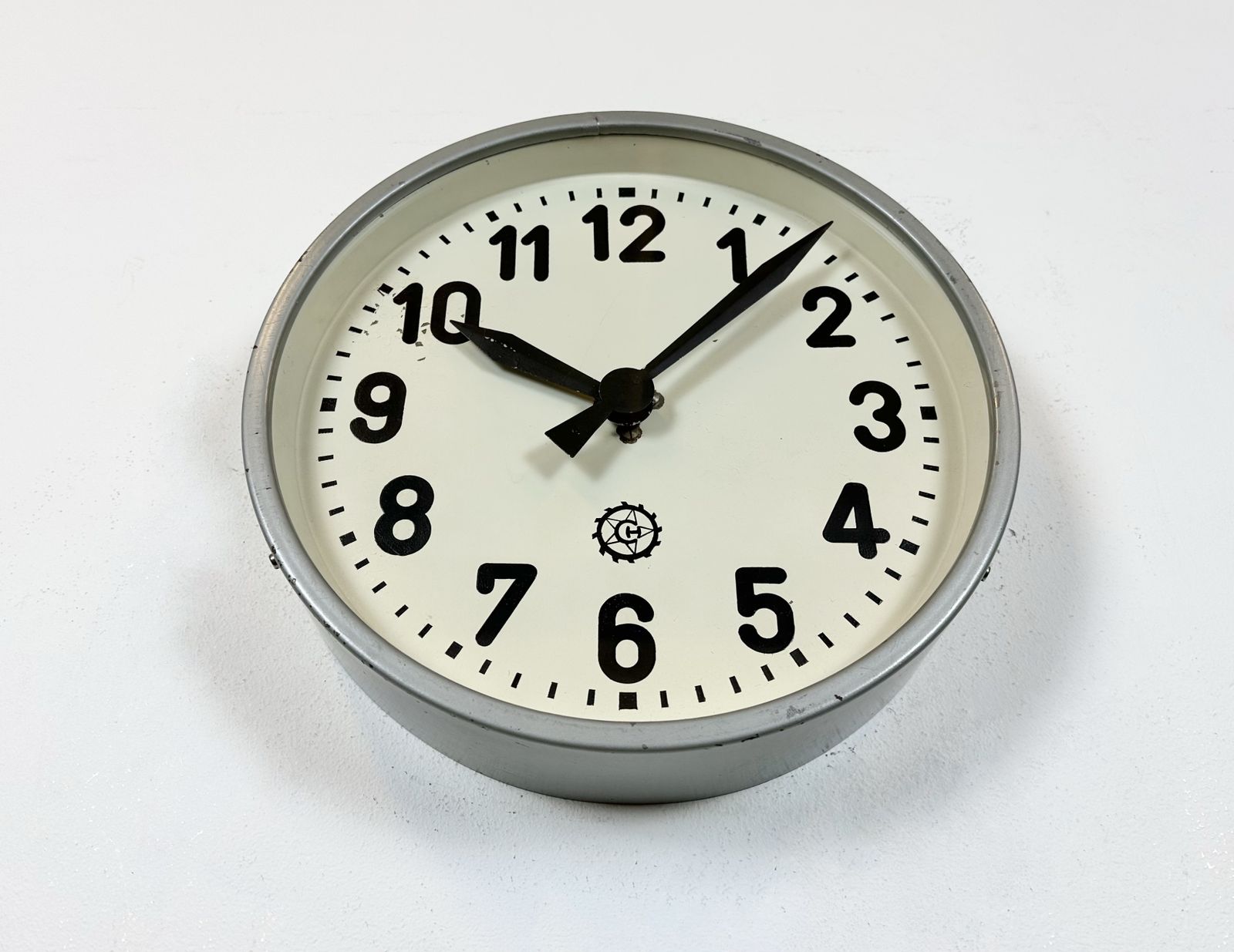 Home Decor Grey Industrial Factory Wall Clock From Chronotechna, 1950s photo