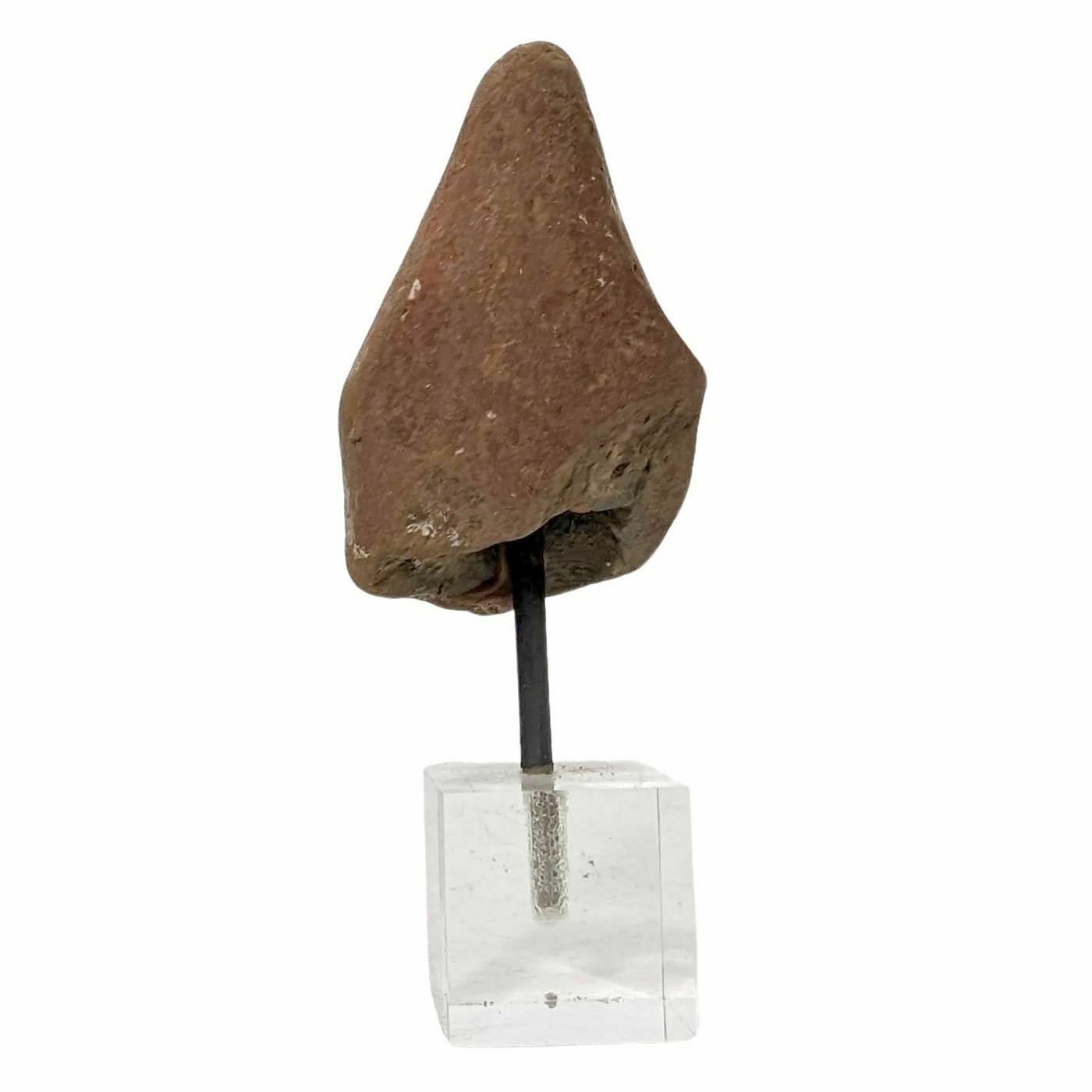 Archeology Statuette Of Painted Woman's Head With Base photo for sale