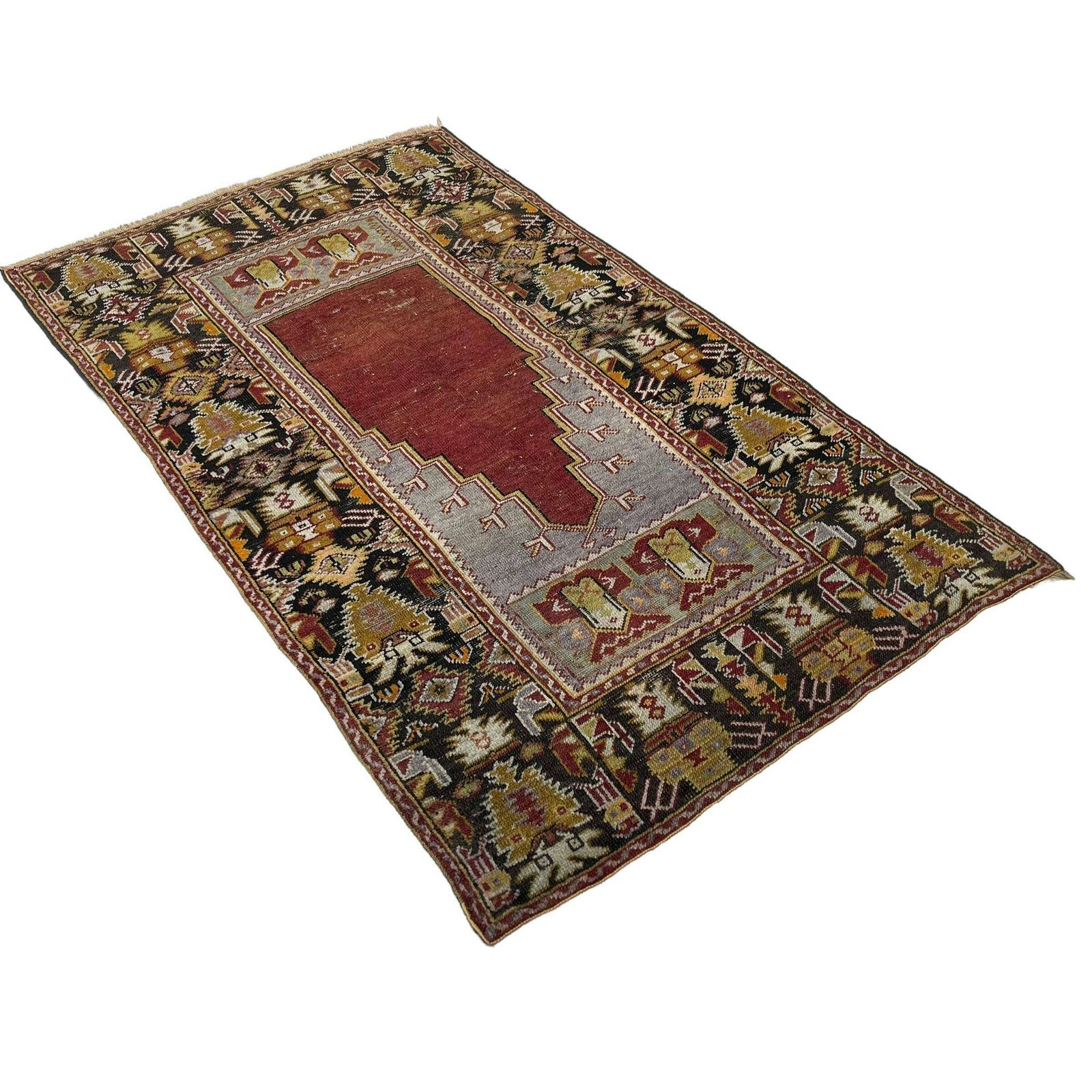 photo furniture Antique Turkish Rug,Feiner Handgeknüpfter Orientteppich Türkisch Teppich, 185x 110 Cm