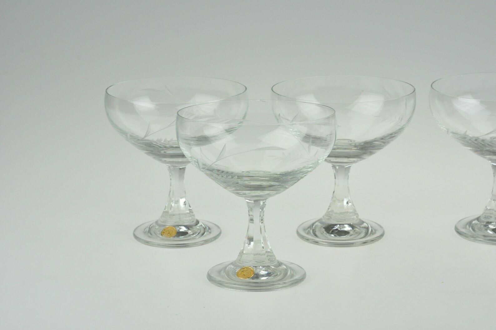 Set Van 6 Champagneglazen – Vintage Gegraveerde Champagne  En Wijnglazen, Art Stijl photo Woonaccessoires