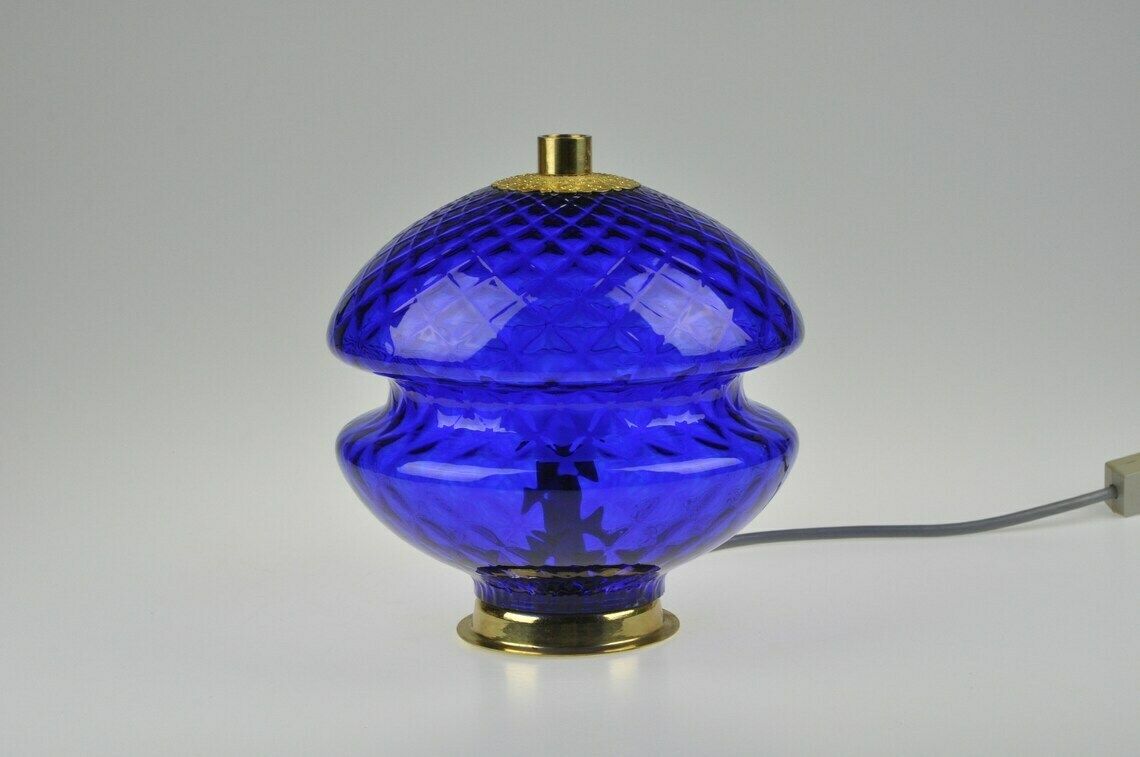 photo furniture Vintage Mood Lamp, Mid Century Lamp, Desk Lamp, Table Lamp, Bedside Lamp, Mid Century Glass Lamp, Vintage Light, Vintage Lighting, Blue Lamp