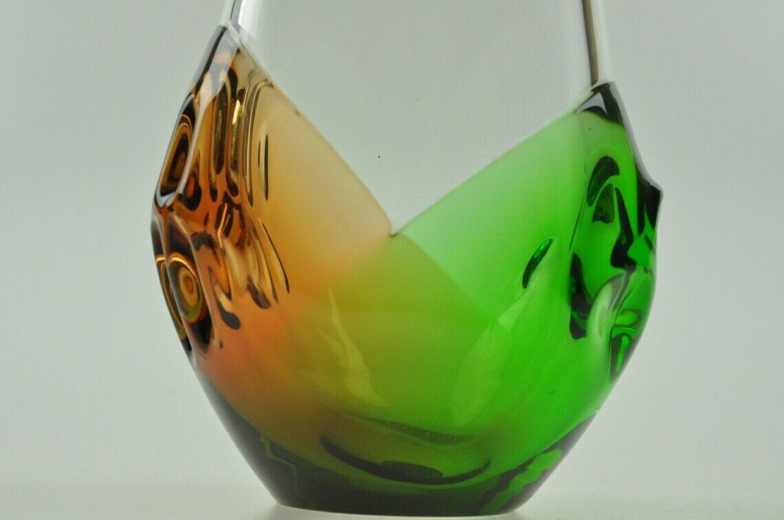 Ladislav Palecek Skrdlovice Glass Vase, Mid Century Vase, Flower Vase, Art Glass Vase, Bohemian Vase, Czech Vase, Antique Vase, Handmade photo buy