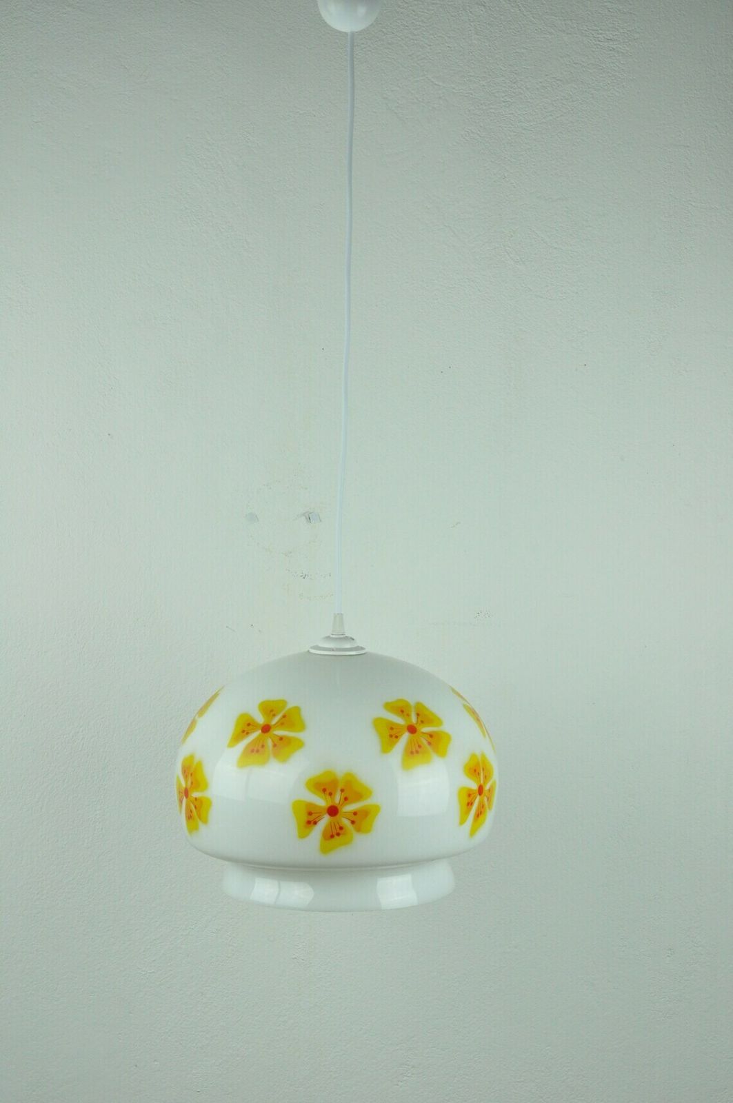 Vintage Floral Print Ceiling Light, Pendant Glass Ceiling Lamp, Vintage Ceiling Light, Pendant Light, Pendant Lighting, Mid Century Lighting photo 145.0