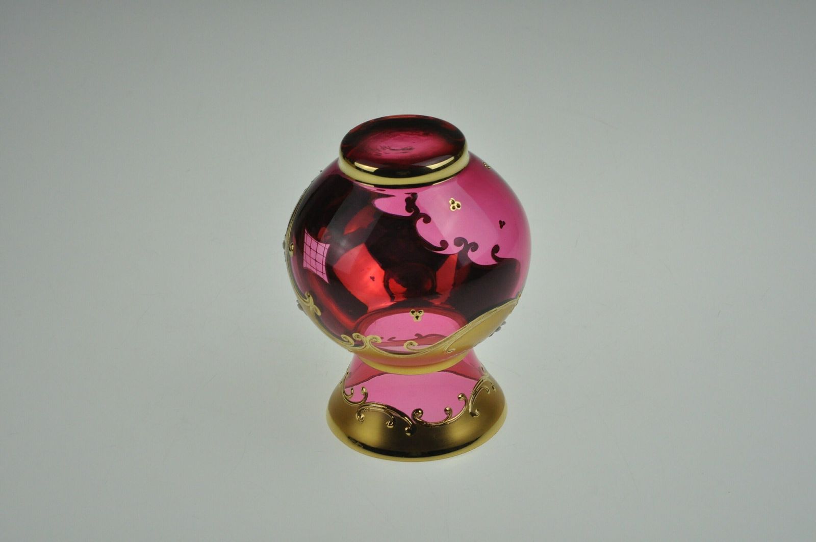 photo furniture 24k Gold Enamel Glass Vase, Glass Vase, Czech Glass, Art Glass, Vintage Glass, Hand Made, Enamel Vase, Red Vase, Czech Glass Vase