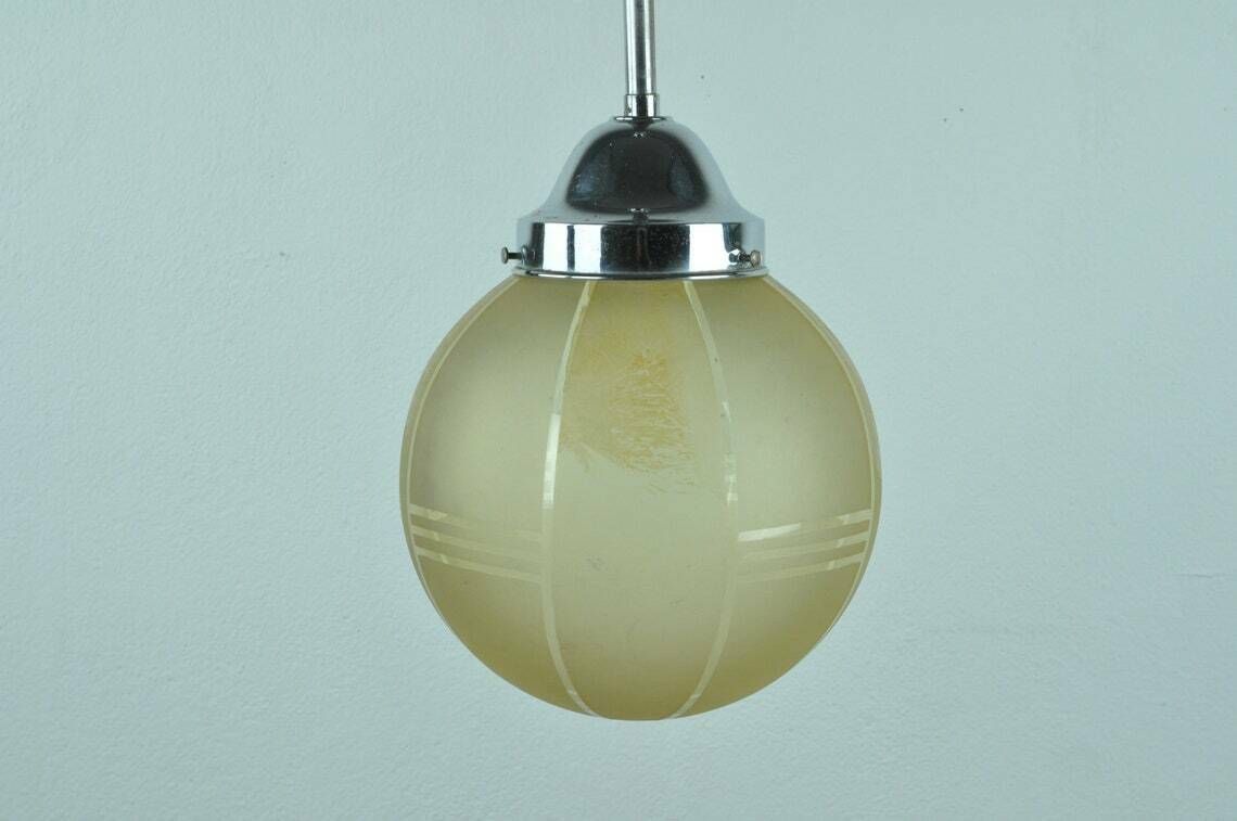 Art Deco Globe Lamp  Art Deco Globe Light  Art Deco Globe Pendant Lamp  Kitchen Lighting  Kitchen Light Pendant Pendant Lighting photo for sale