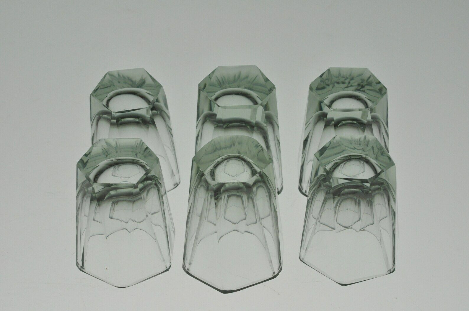 Set Van 6 Glazen, Shotglas, Shotglazen, Tsjechisch Glas, Vintage Glas photo buy