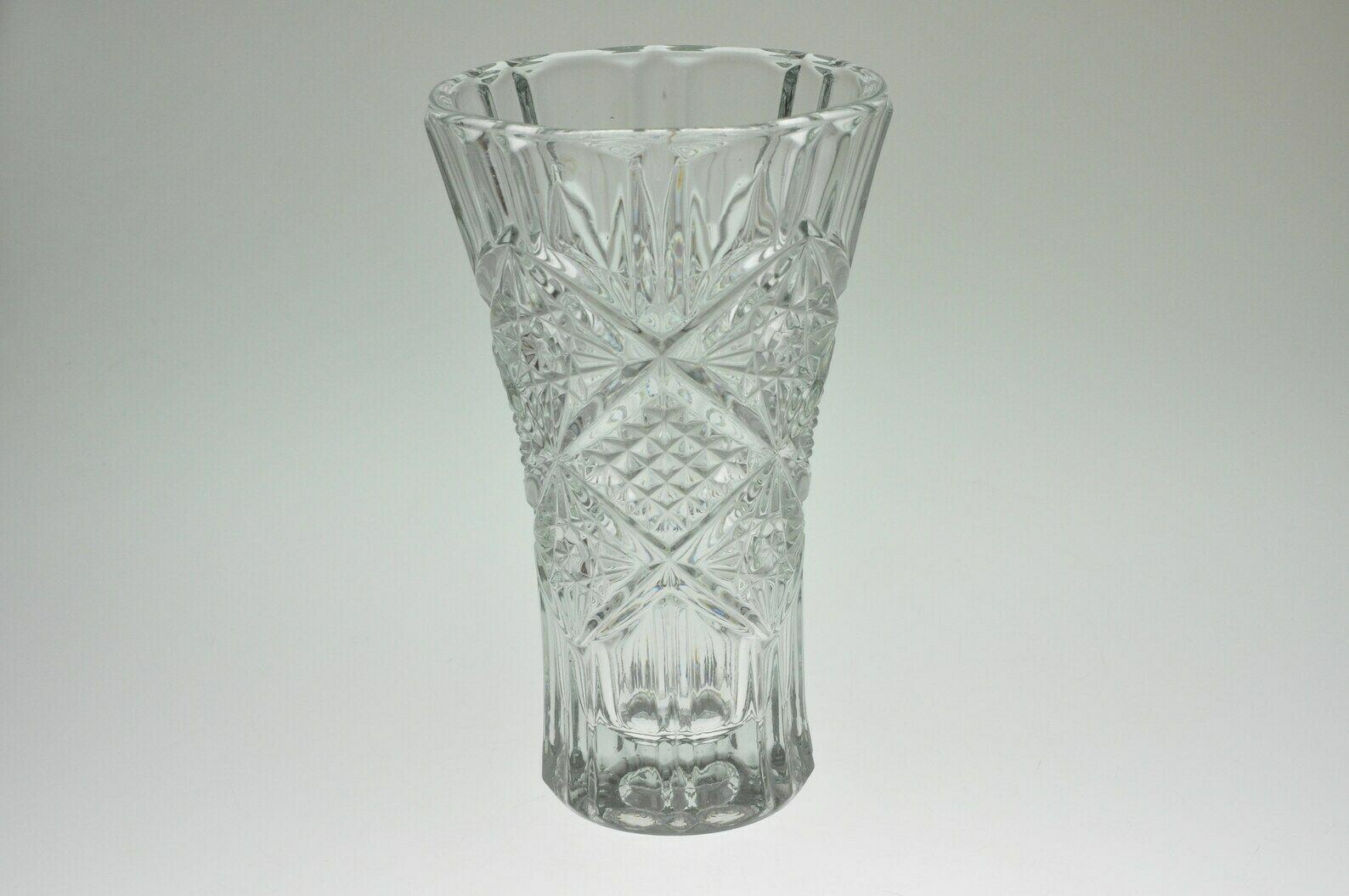 Czech Glass Vase, Glass Vase, Sklo Union, Pressed Glass Vase, Czech Vase, Czech Glass, Flower Vase, Mid Century Glass, Pressed Glass photo Home Decor