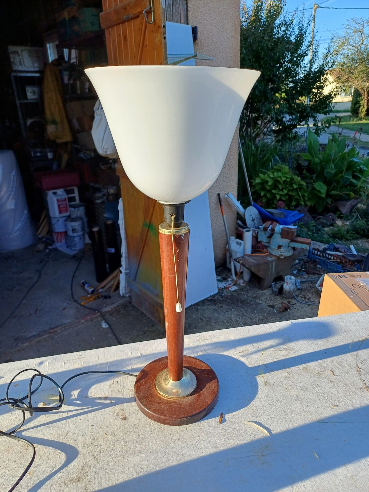 Mazda Art Deco Lamp, 1930s, Glass photo furniture