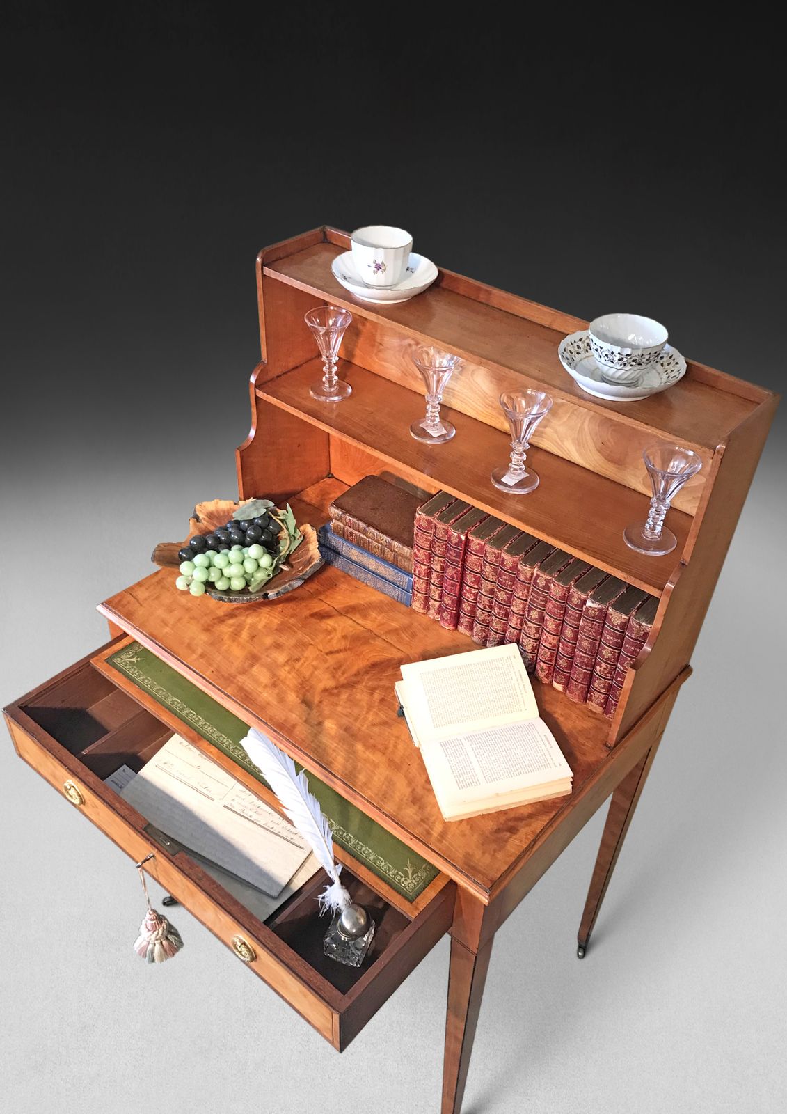 George III Satinwood Bonheur Du Jour photo for sale