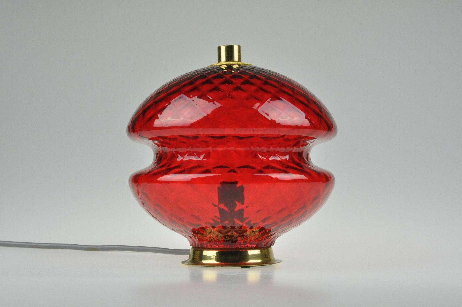 Vintage Mood Lamp, Mid Century Lamp, Bedside Lamp, Mid Century Glass Lamp, Table Lamp, Desk Lamp, Vintage Light, Vintage Lighting, Red Lamp