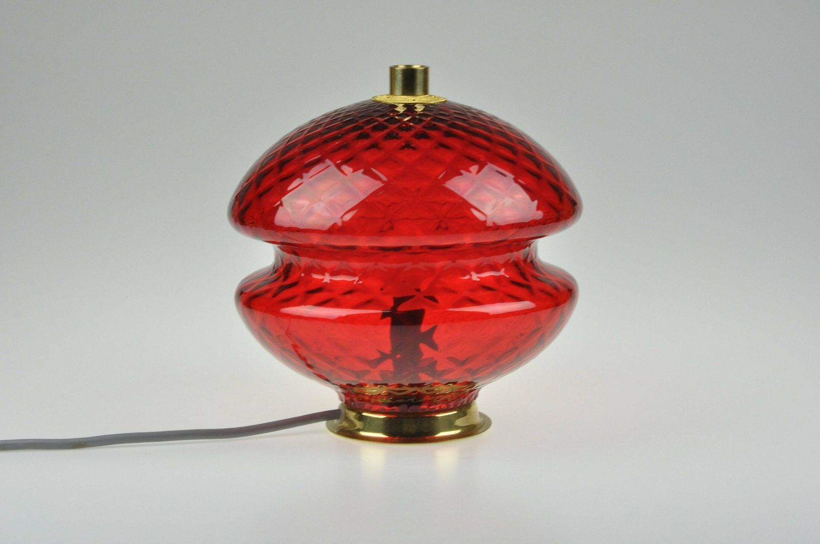 Vintage Mood Lamp, Mid Century Lamp, Bedside Lamp, Mid Century Glass Lamp, Table Lamp, Desk Lamp, Vintage Light, Vintage Lighting, Red Lamp photo 172.0