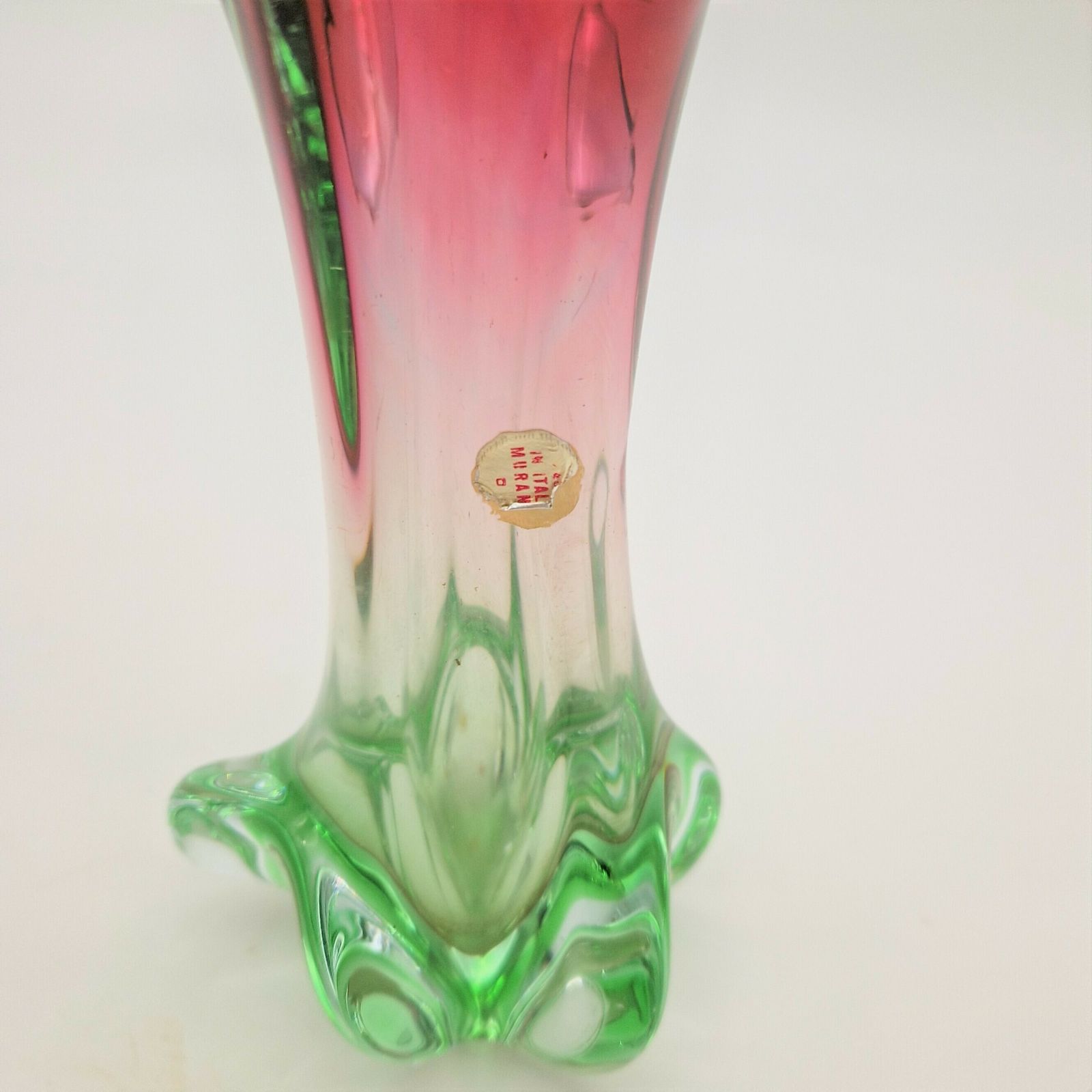 Vintage Glass Vase From Murano Rosis. 1970   1980 photo Home Decor