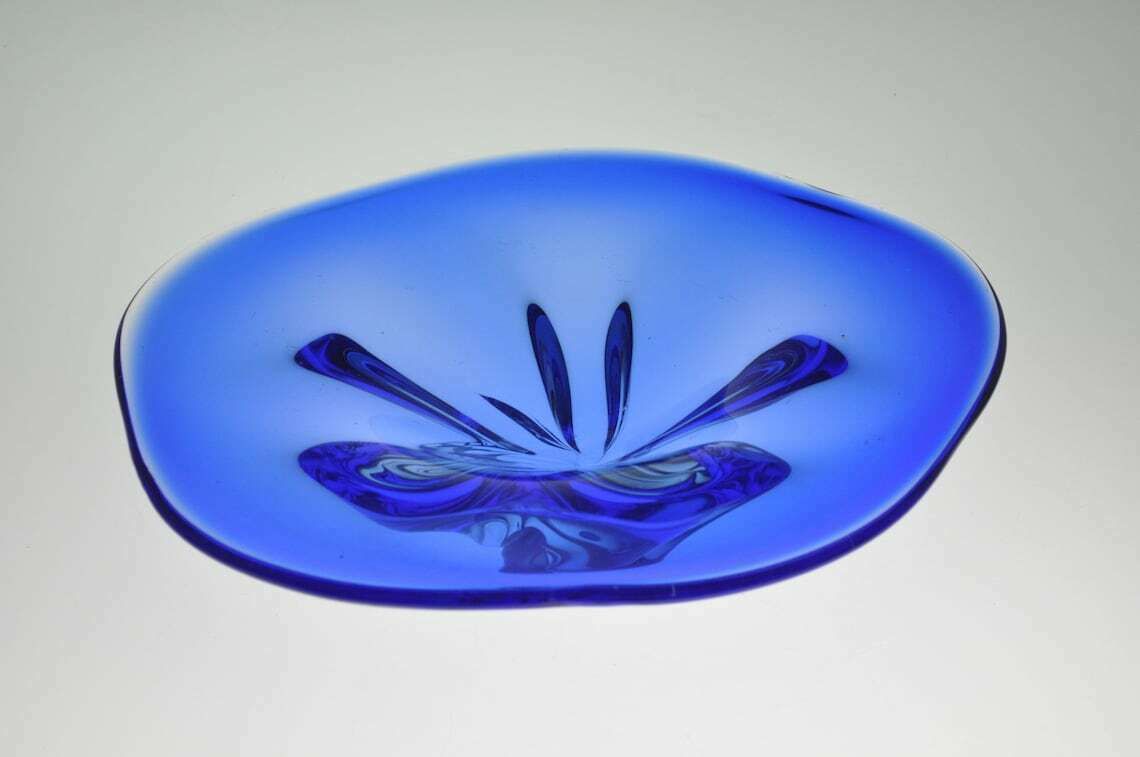 Josef Hospodka Chribska Boheems Grote Glazen Schaal – Hospodka – Tsjechisch Glas – Tsjechisch Kunstglas – Kunstglas – Vintage Glazen Schaal – Vintage Schalen