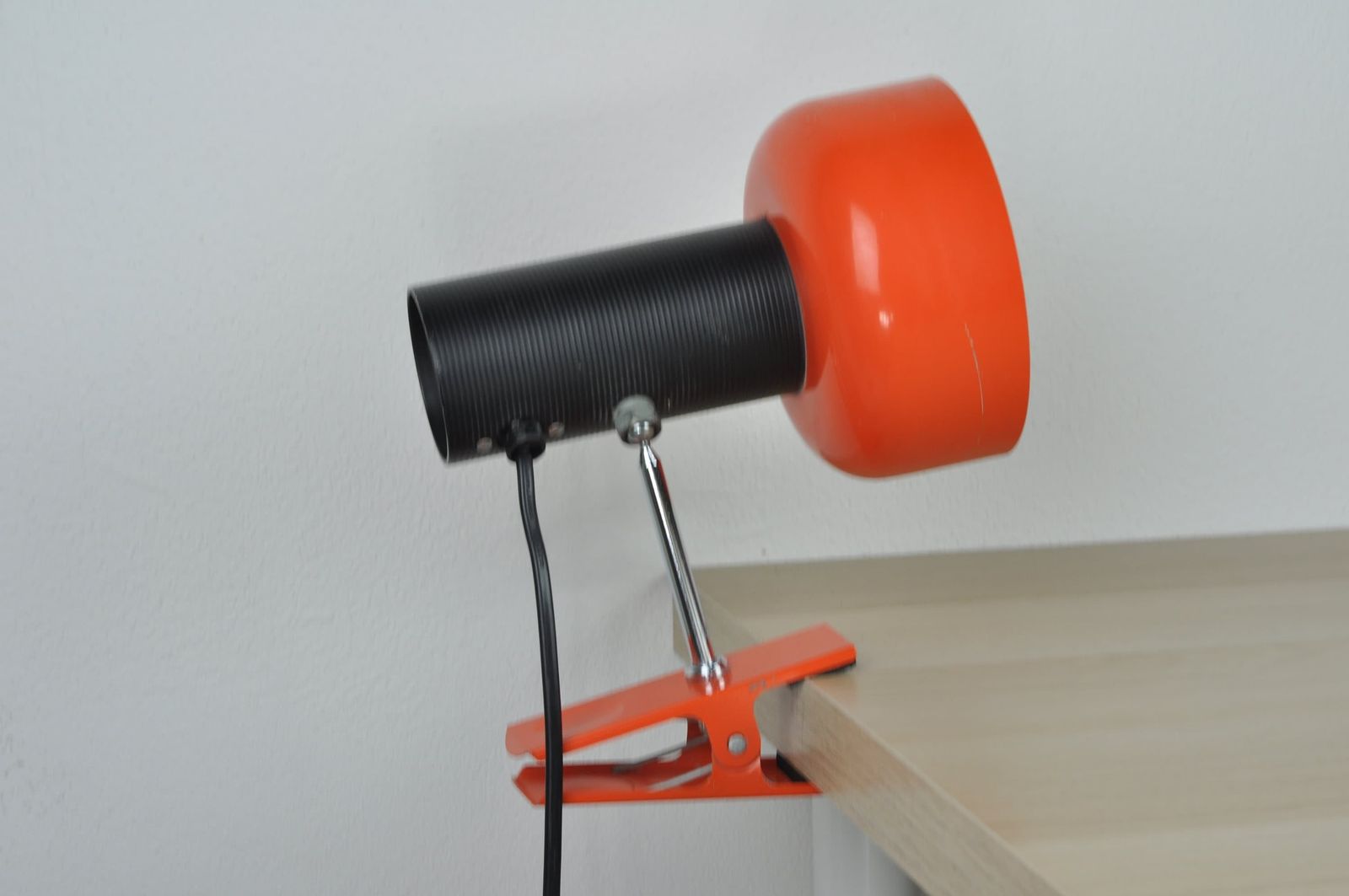 Mid Century Desk Lamp, Metal Lamp, Desk Metal Lamp, Table Lamp, Desk Lamp, Bedside Lamp, Mid Century Lamp, Orange Lamp, Table Light photo for sale