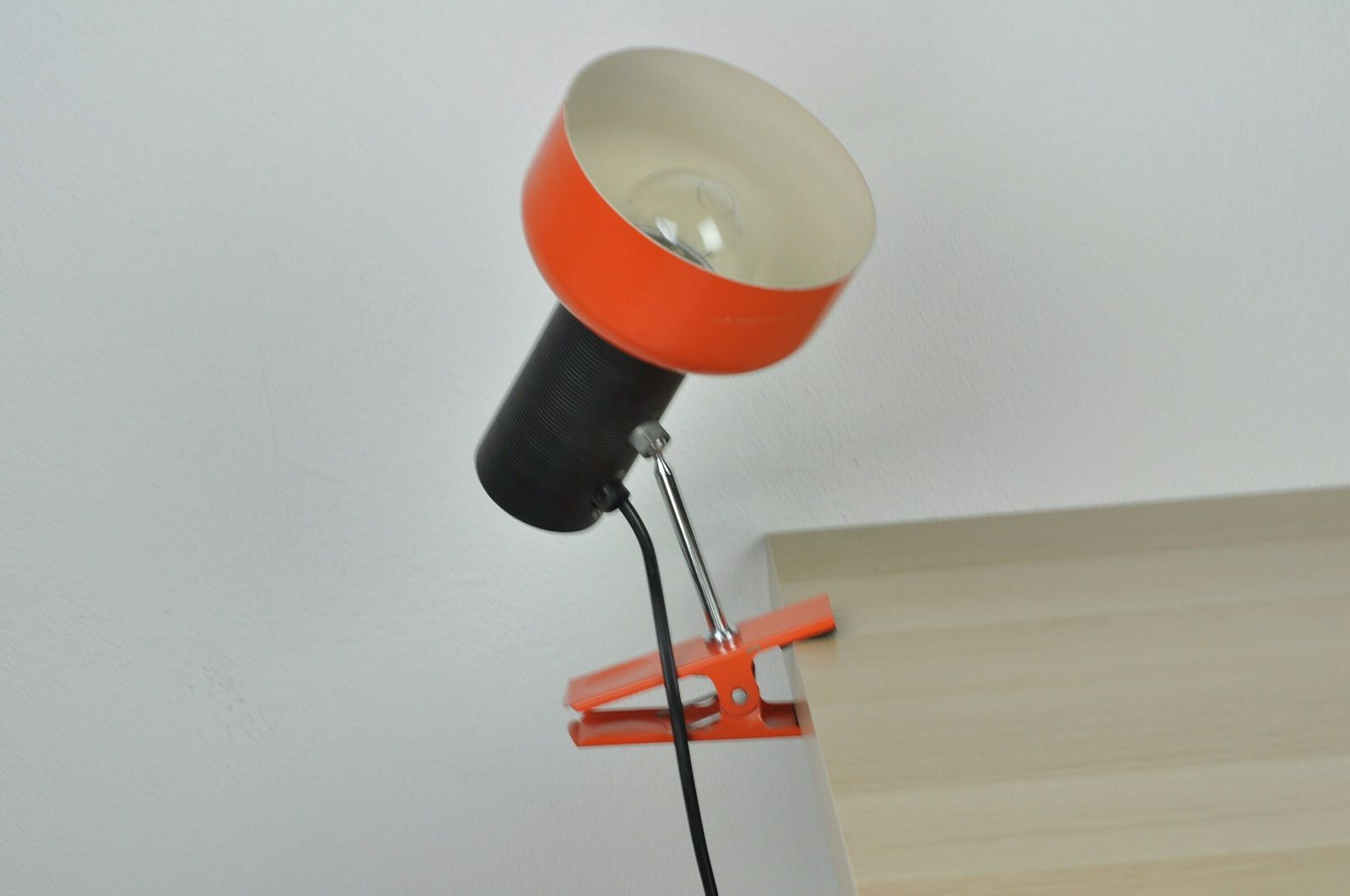Mid Century Desk Lamp, Metal Lamp, Desk Metal Lamp, Table Lamp, Desk Lamp, Bedside Lamp, Mid Century Lamp, Orange Lamp, Table Light photo Lighting