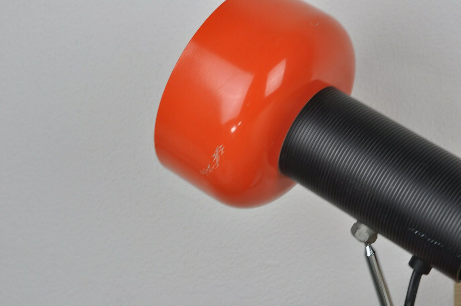 Mid Century Desk Lamp, Metal Lamp, Desk Metal Lamp, Table Lamp, Desk Lamp, Bedside Lamp, Mid Century Lamp, Orange Lamp, Table Light photo vintage