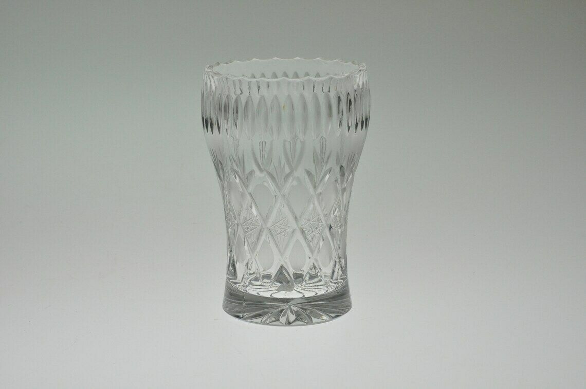 Collection Of 7 Cut To Clear Glass Items  Cut Glass  Cut Glass Vase  Cut Glass Ashtray  Cut Glass Bowl  Czech Cut To Clear Glass photo buy
