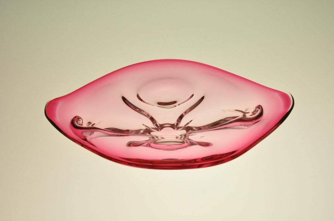 Josef Hospodka Chribska Bohemian Large Glass Bowl Hospodka  Czech Glass  Czech Art Glass  Art Glass Vintage Glass Bowl Vintage Bowls photo vinterior