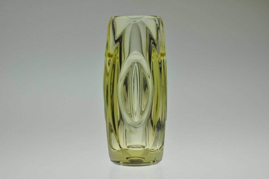 Rudolf Schrotter Lens Glass Vase Rosice  Sklo Union Glass Vase  Czech Vase  Glass Vase  Czech Glass  Czech Glass Vase  Art Glass Vase photo furniture