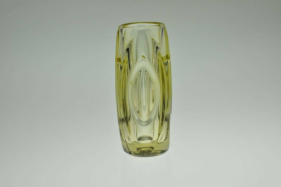 Rudolf Schrotter Lens Glass Vase Rosice  Sklo Union Glass Vase  Czech Vase  Glass Vase  Czech Glass  Czech Glass Vase  Art Glass Vase photo vinterior