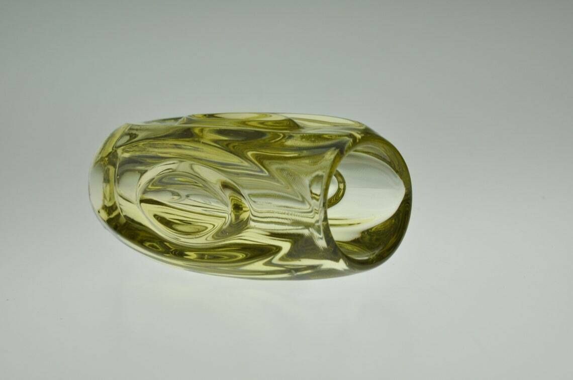 Rudolf Schrotter Lens Glass Vase Rosice  Sklo Union Glass Vase  Czech Vase  Glass Vase  Czech Glass  Czech Glass Vase  Art Glass Vase photo vintage