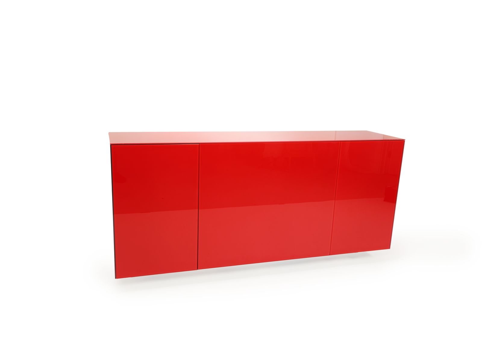 Stunning Roche Bobois Linear Red Glass Sideboard, France Circa 2000’s photo buy