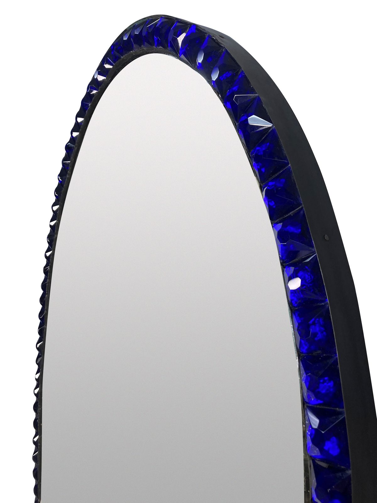 A Georgian Style Irish Mirror With A Cobalt Glass Faceted Border photo buy