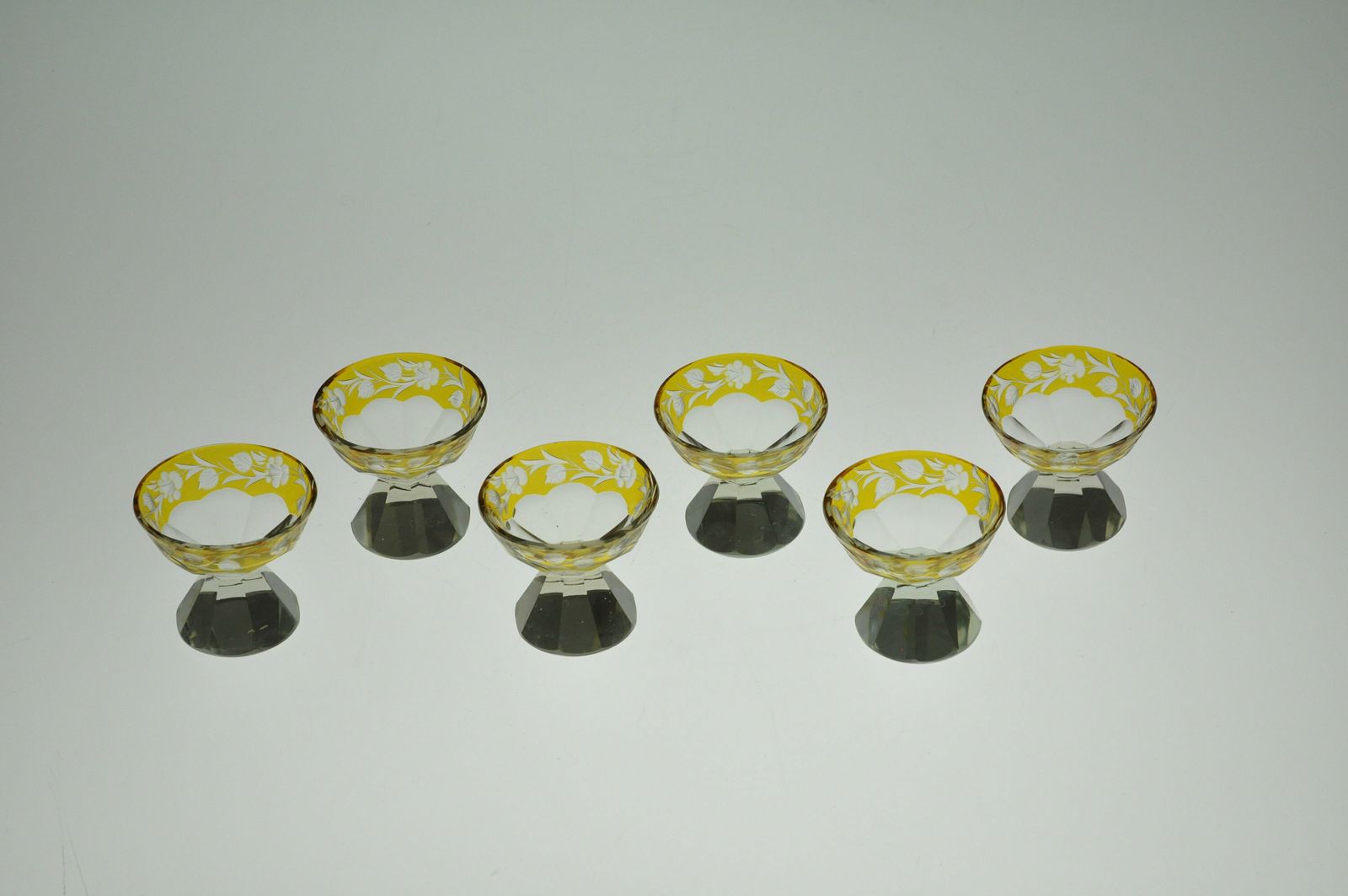 Tsjechische Karaf, Karl Palda, Amber Geslepen Glas, Art Deco Karafset, Boheems Glas, Kristallen Karaf photo vinterior