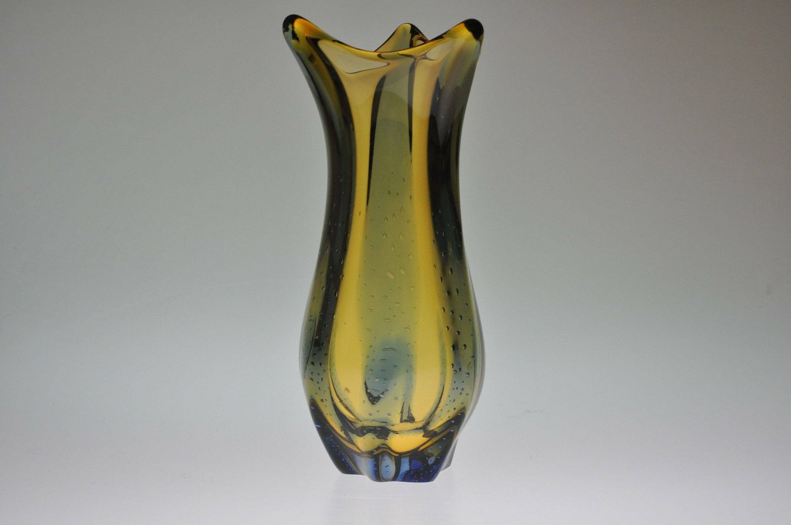Hana Machovska Mstisov Pizzicato, Glass Vase, Mid Century Glass, Art Glass, Czech Glass Vase, Hand Made Glass, Czech Glass, Mid Century Vase photo furniture