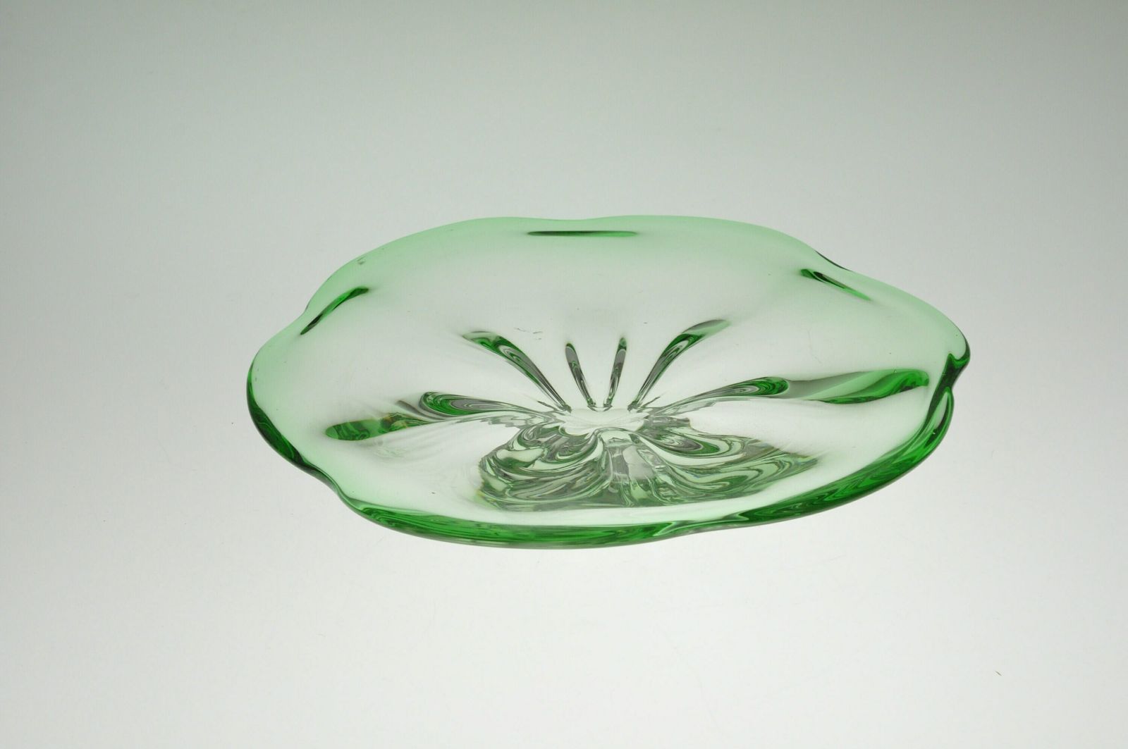 Josef Hospodka Chribska Glass Bowl, Bohemian Glass, Bohemian Art Glass, Blown Glass, Blown Glass Bowl, Glass Handmade Bowl, Art Glass Bowl photo for sale