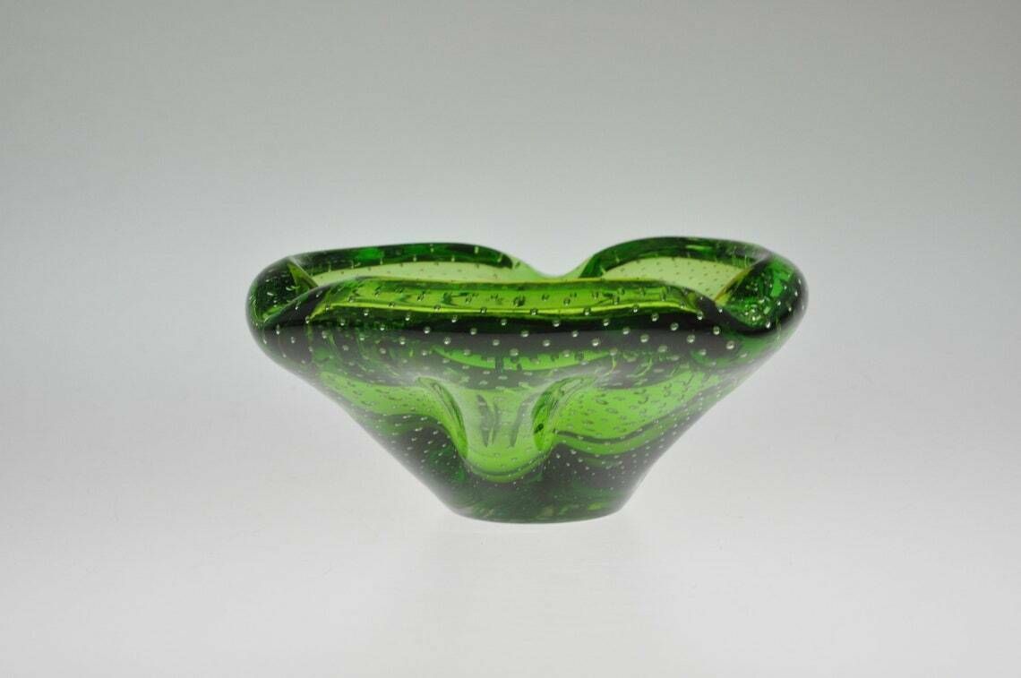 Hana Machovska Mstisov Romana Ashtray, Glass Bowl, Glass Ashtray, Mid Century Ashtray, Czech Glass, Mid Century Glass, Vintage Glass Bowl photo furniture