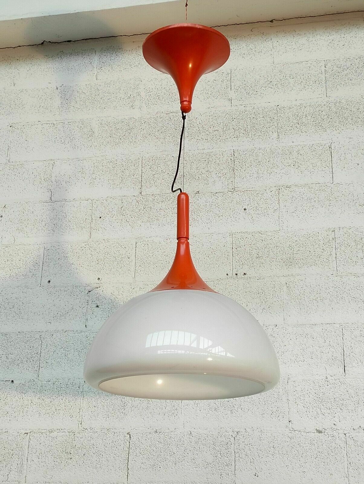 Orange Pendant Lamp By Elio Martinelli For Martinelli Luce 70s photo Lighting