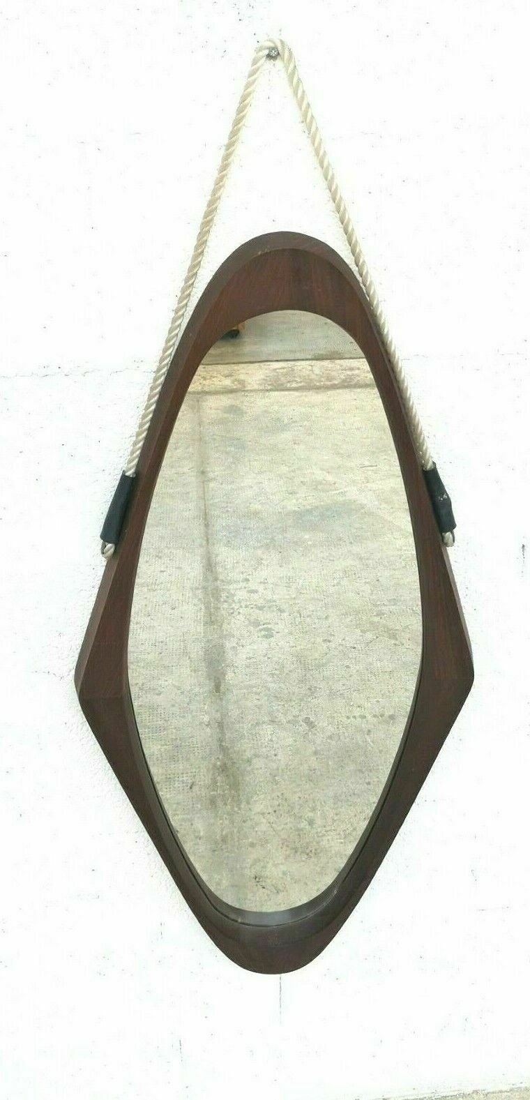 Scandinavian Design Teak Rhombus Mirror From The 60s And 70s photo buy