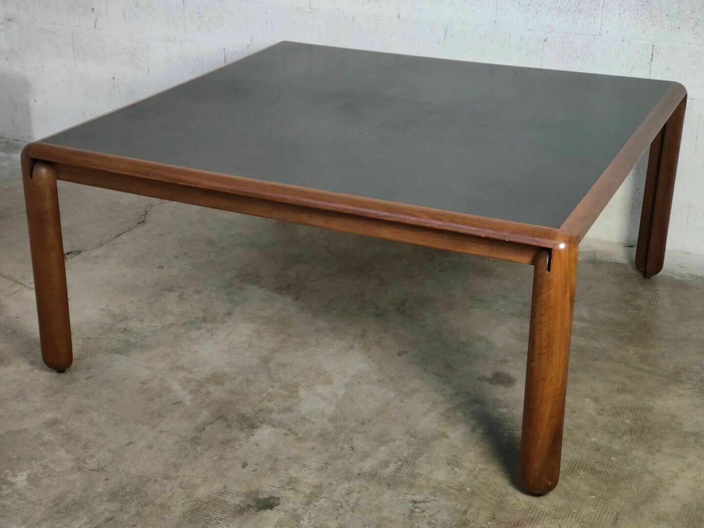 Furniture Square Walnut Table Model 781 By Vico Magistretti For Cassina 60s,70s photo