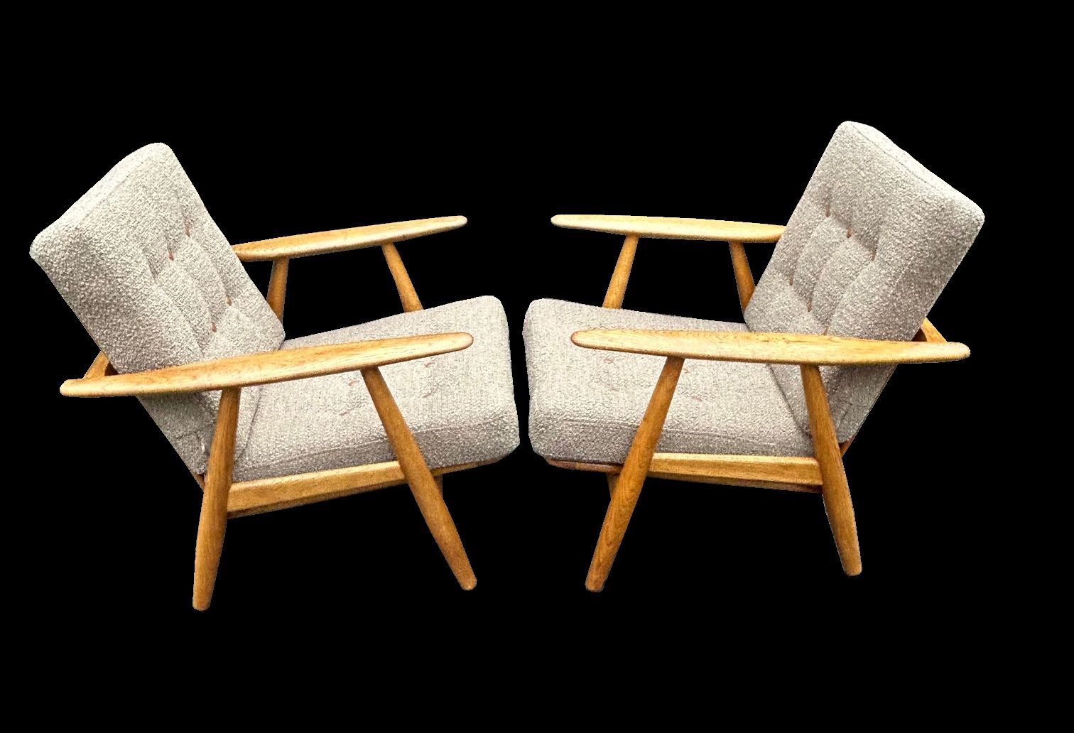 Pair Of Model Ge 240 Cigar Chairs By Hans J Wegner For Getama photo 4950.0