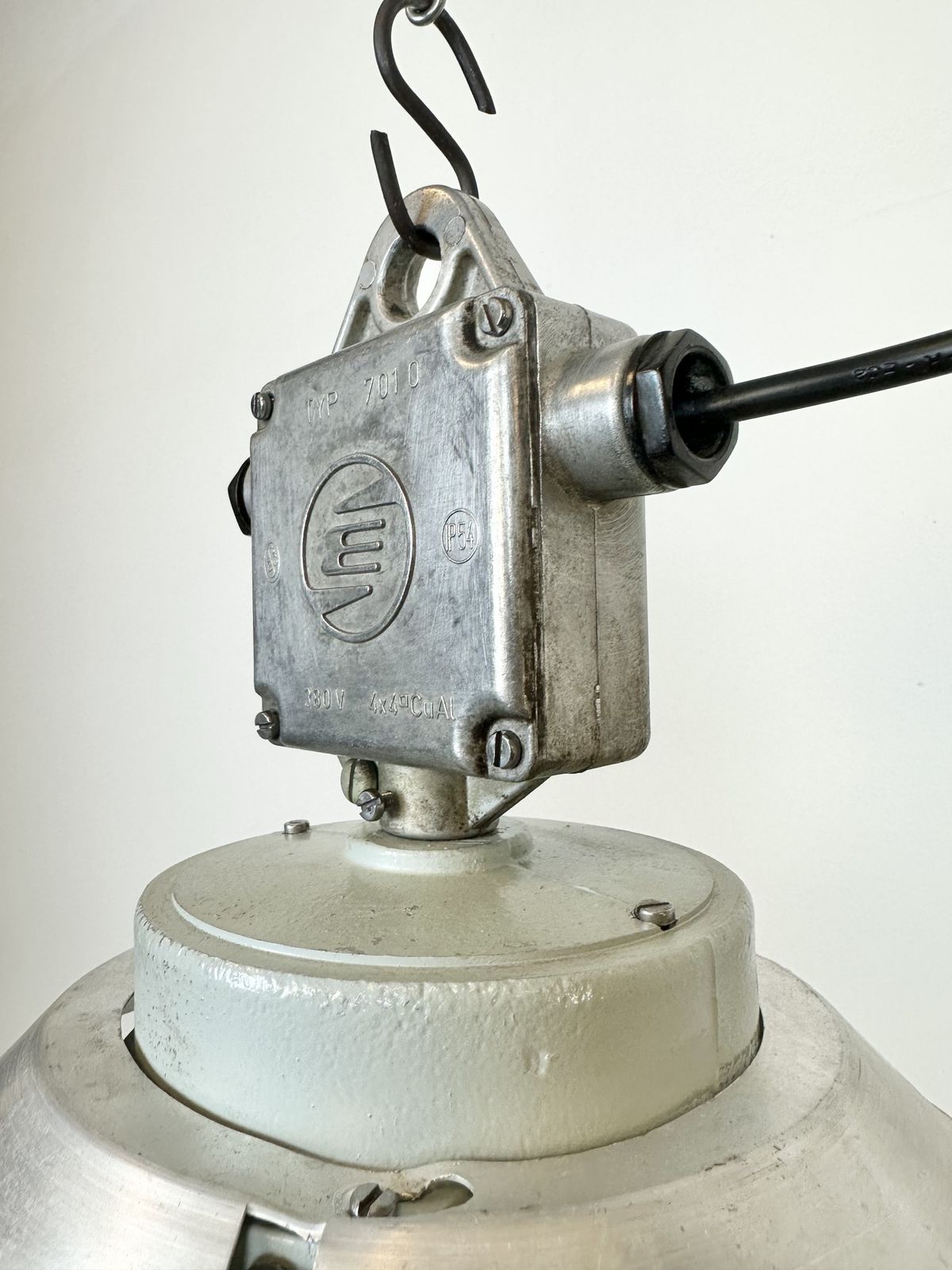 photo vinterior Industrial Aluminium Light With Glass Cover From Elektrosvit, 1970s