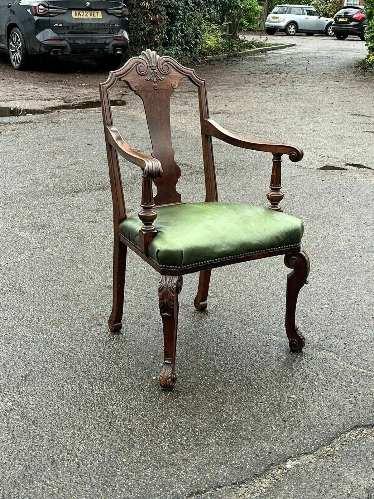 Country House Antique Mahogany Library Armchair. photo buy