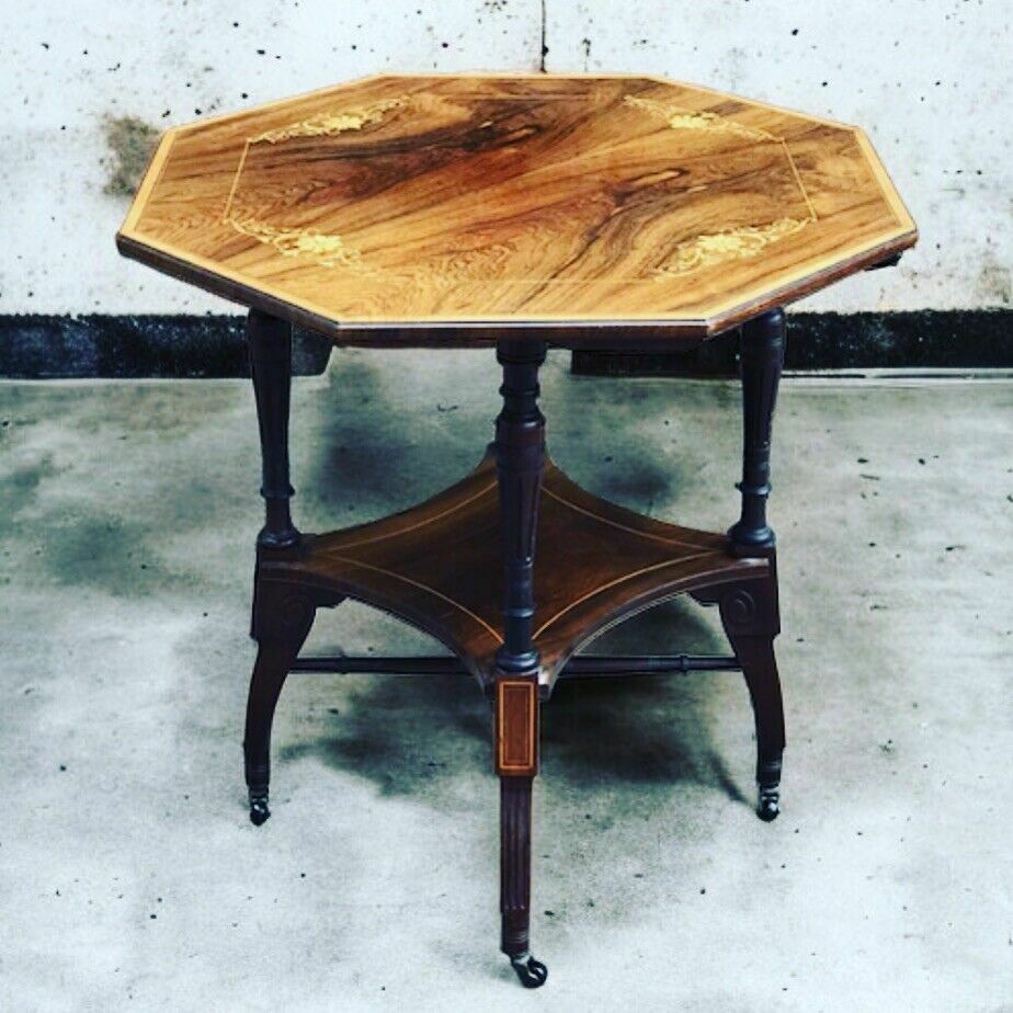 Aesthetic Movement Inlaid Rosewood Occasional Table.