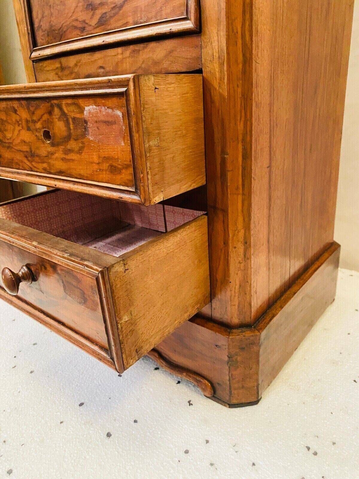 Burl Walnut Chiffonier Bedside Table 19th Century photo Furniture