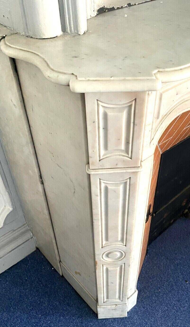 Louis XV Style Fireplace Model Pompadour White Carrara Marble 20th Century photo furniture