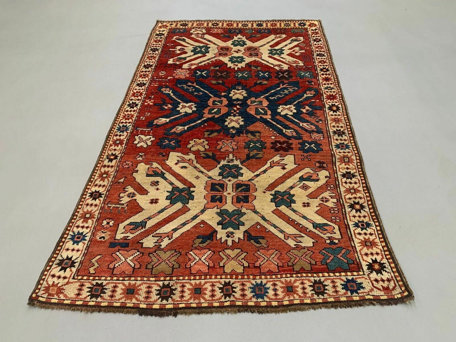 Caucasian Adler, Eagle Kazak Rug 190x113 Cm Vintage Tribal Carpet photo for sale