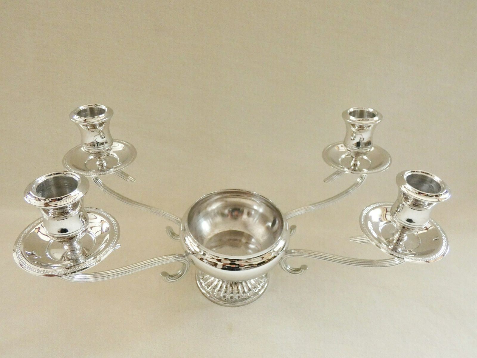 Vintage Silver Plated Candlestick Rhodargo Candle Holder 4/5 Candles Candelabra Delheid Frères Belgium 60s photo for sale