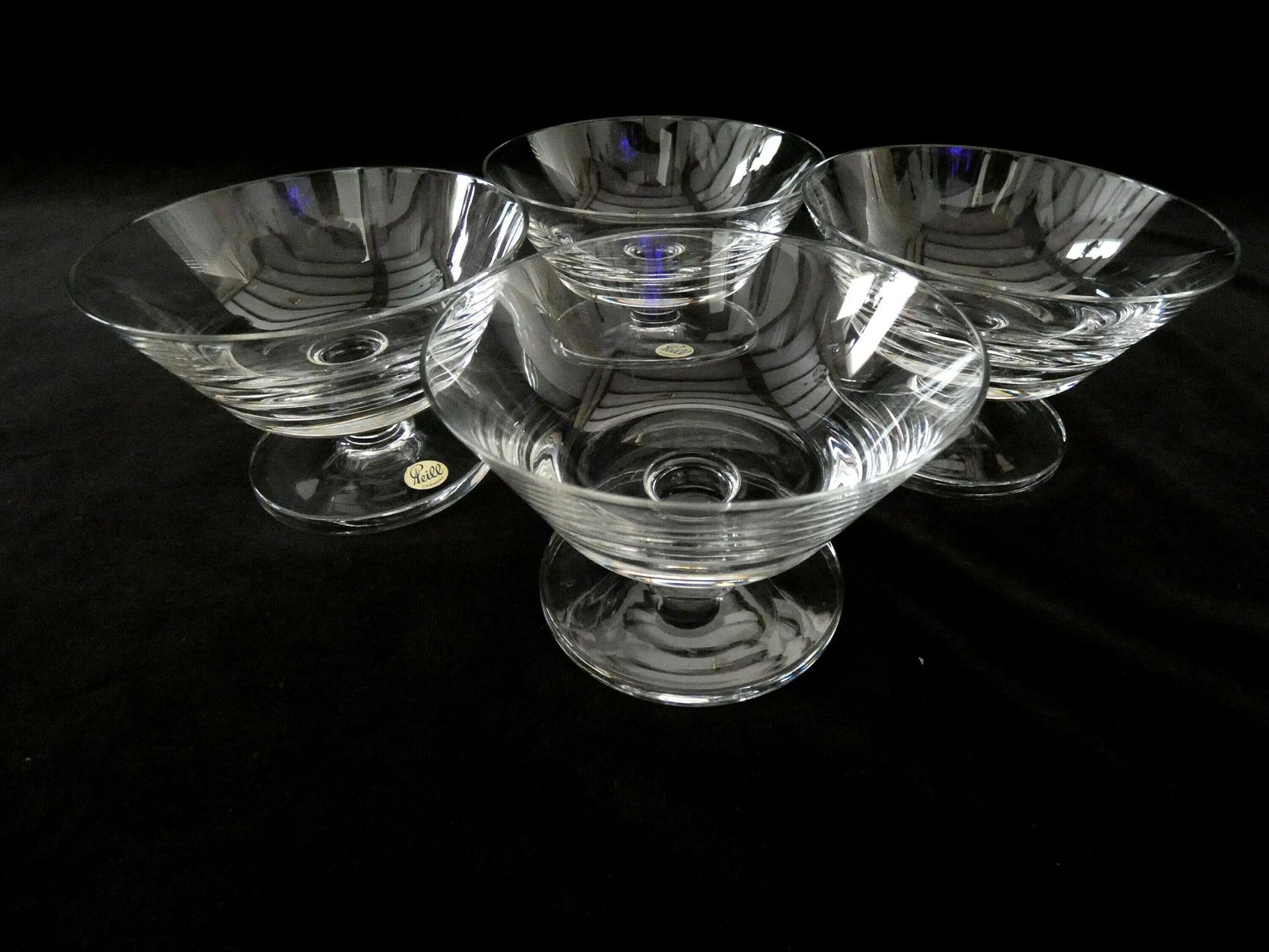 Vintage Peill Germany Champagne Glasses , Lead Crystal Champagne Coupes, Mid Century Peill And Putzler, German Crystal Ice Cream Bowls photo furniture