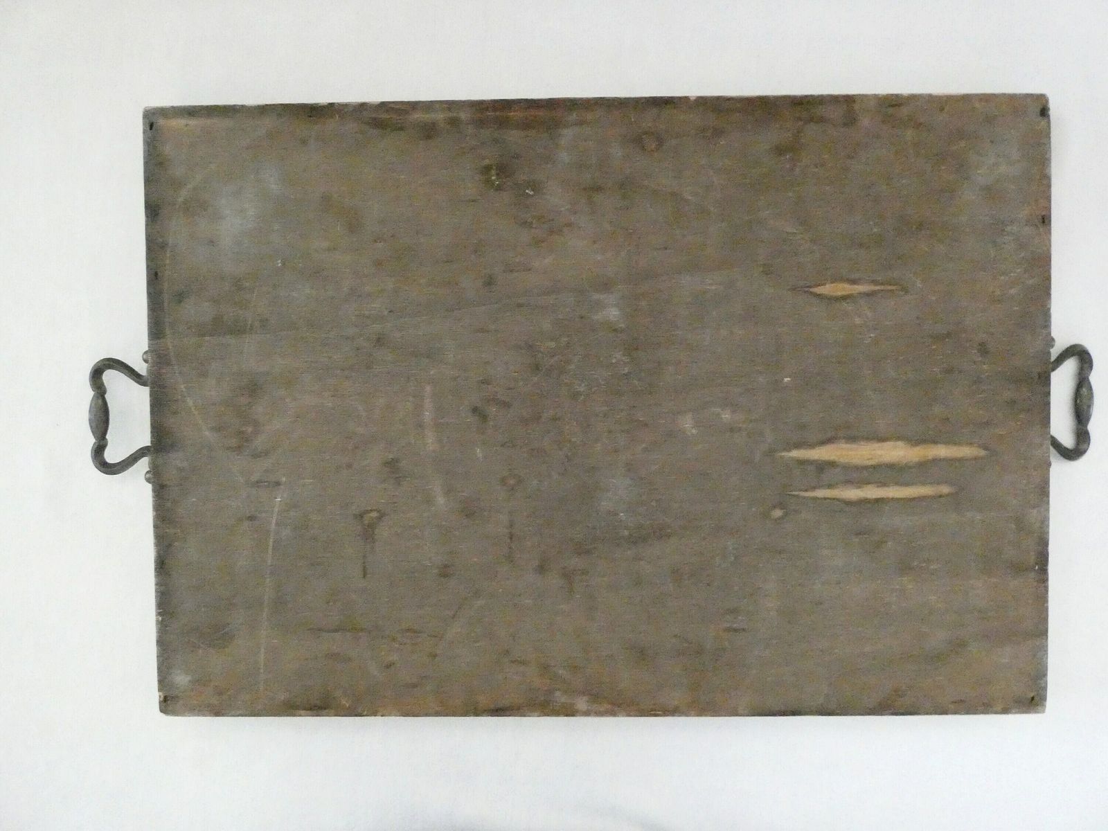 Large Vintage French Serving Tray Metal Handles Traditional Wood Tray With Ceramic Tile Old French Farmhouse Decor photo buy