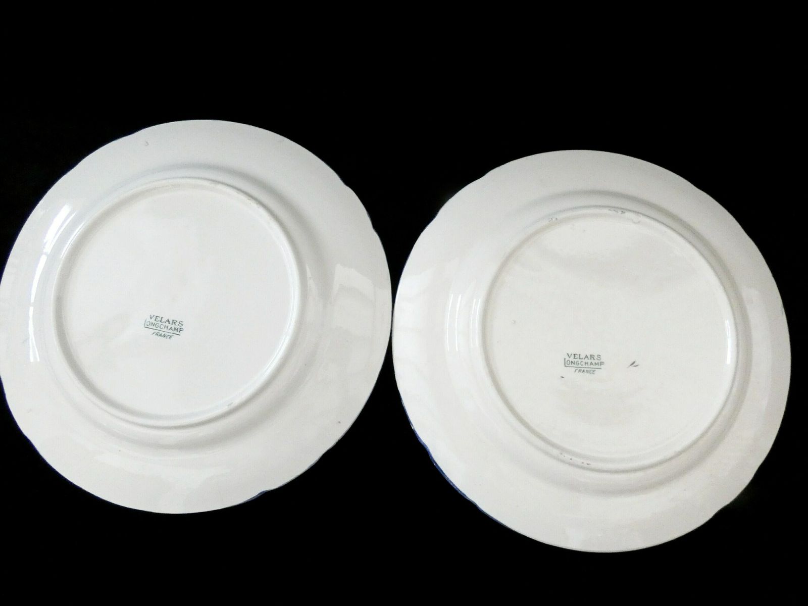 2 Antique Longchamp Terre De Fer "Velars" Asparagus Plates, Hand Painted Ironstone Asparagus Platters France 1915 photo buy
