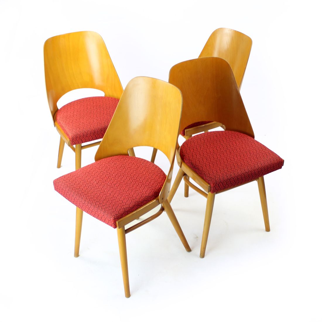 Set Of Four Mid Century Modern Beech Chairs By Oswald Haerdtl For Thonet, 1960s