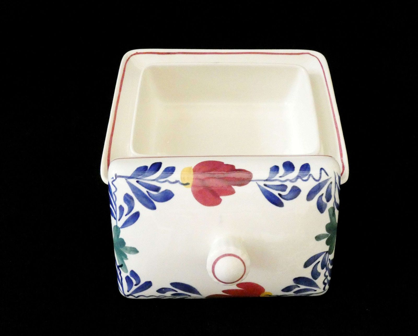 Vintage Royal Sphinx Butter Dish Maastricht Boerenbont Butter Container Ceramic Covered Bowl Hand Painted Flowers Kitchen Accessory
