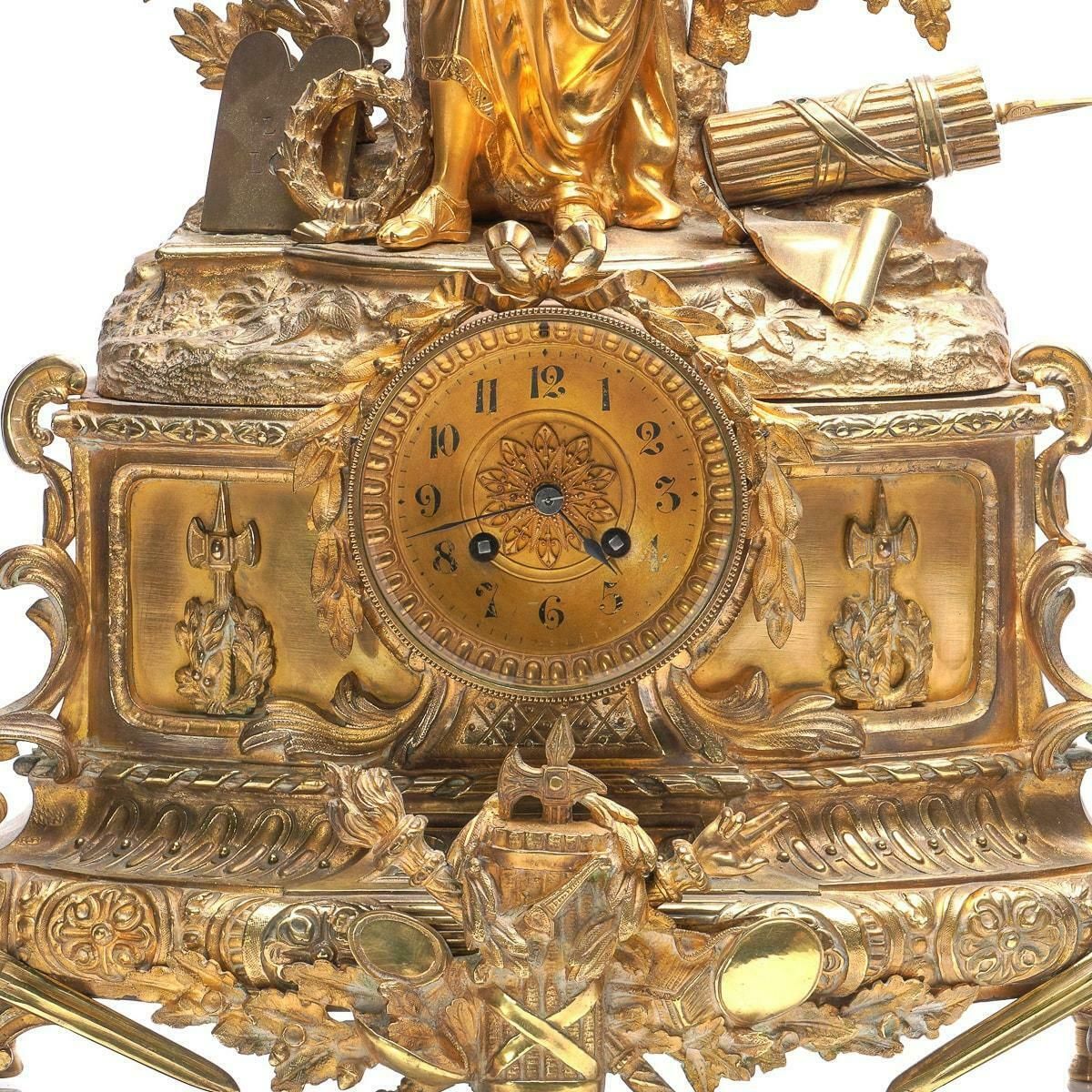 19th Century French Empire Style Ormolu Bronze Mantel Clock C 1870 photo 7200.0
