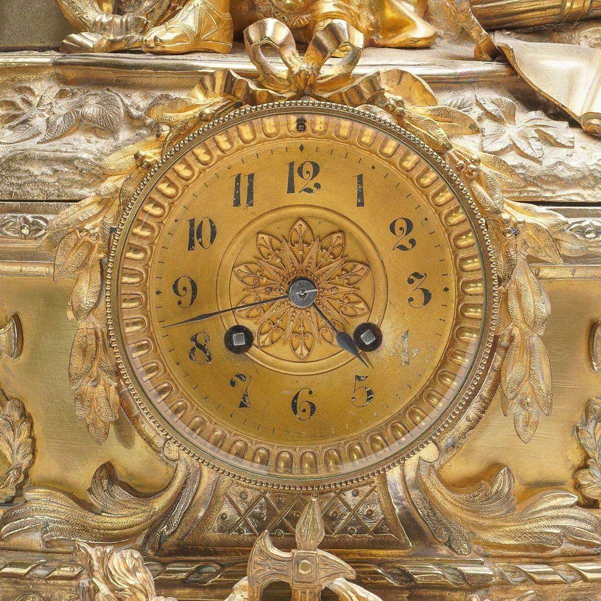 19th Century French Empire Style Ormolu Bronze Mantel Clock C 1870 photo buy